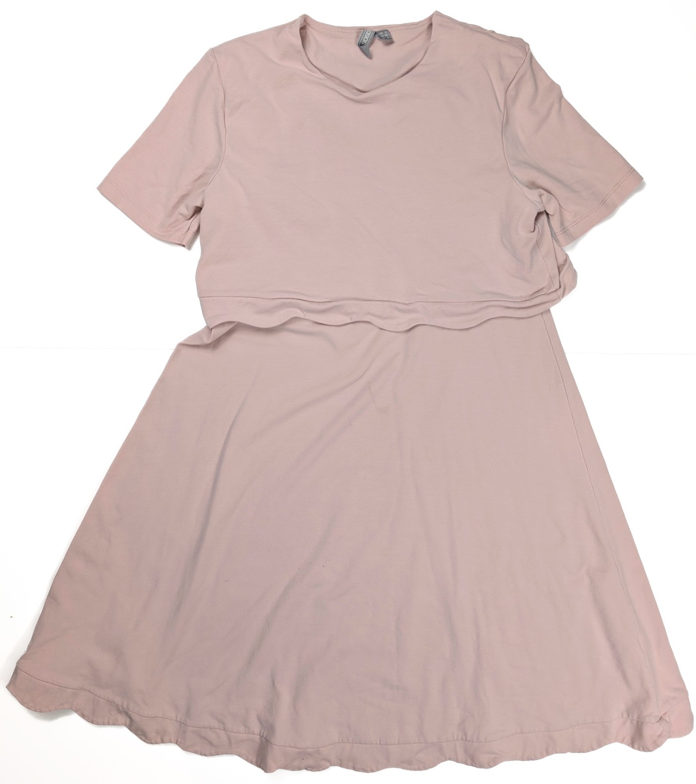 ASOS Pink Maternity Nursing Short Sleeve Scallop Dress Women\'s Size 2