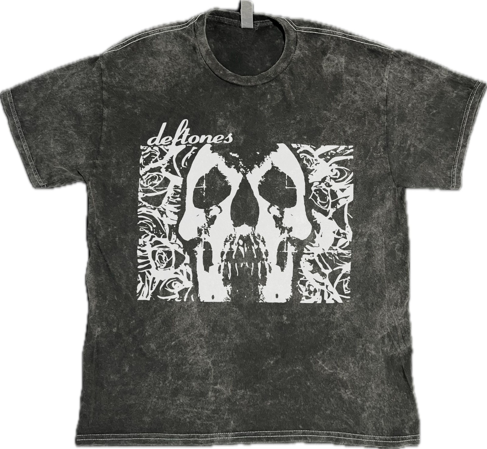 Deftones Album Skull T-Shirt Hard Rock Music on Mineral Wash Vintage Washed Tee Deftones Album Skull T-Shirt Hard Rock Music on Mineral Wash Vintage Washed Tee