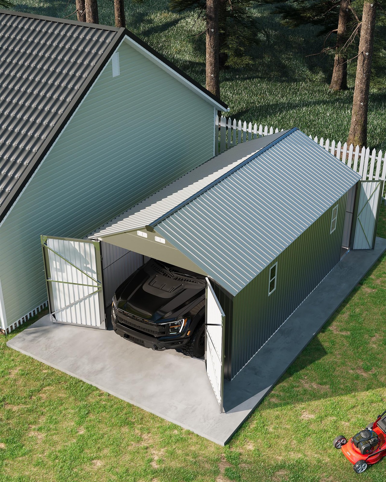 Garvee 12x20ft Enclosed All-Metal Carport 111\