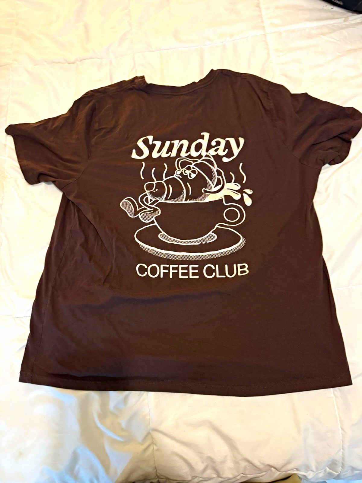 Old Navy Men\'s 2XL Brown Sunday Coffee Club Graphic Print Crew Neck T-Shirt Old Navy Men\'s 2XL Brown Sunday Coffee Club Graphic Print Crew Neck T-Shirt