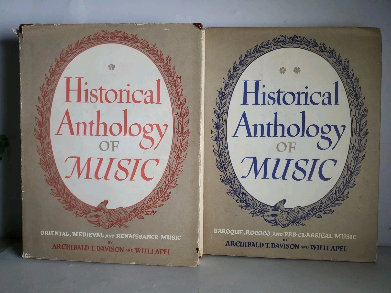 Historical Anthology of Music Vol 1 & 2 Davison Apel 1978 Hardcover Set