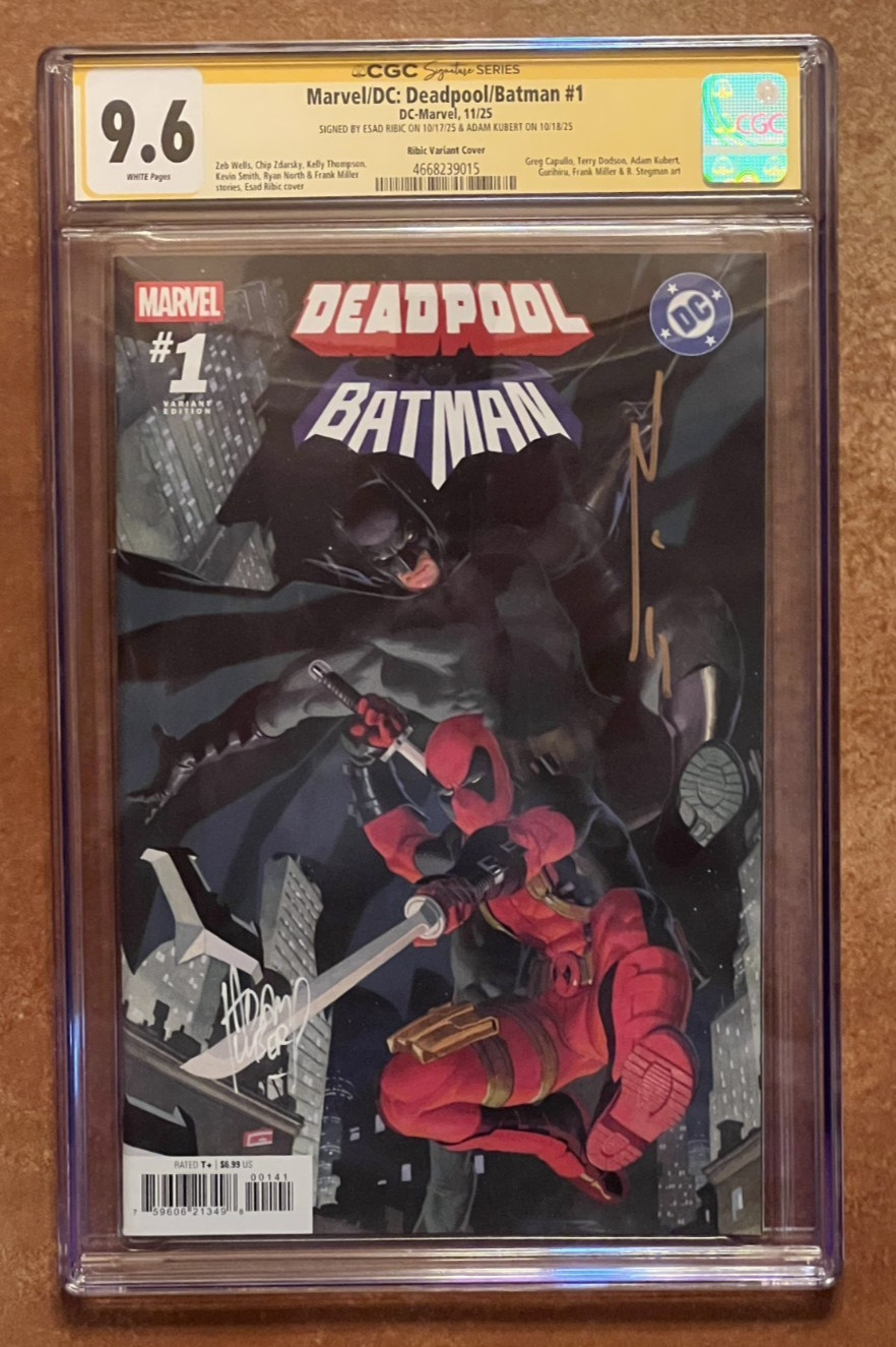 Deadpool Batman Variant D SIGNED BY E. RIBIC & A. KUBERT CGC SIGNATURE SERIES