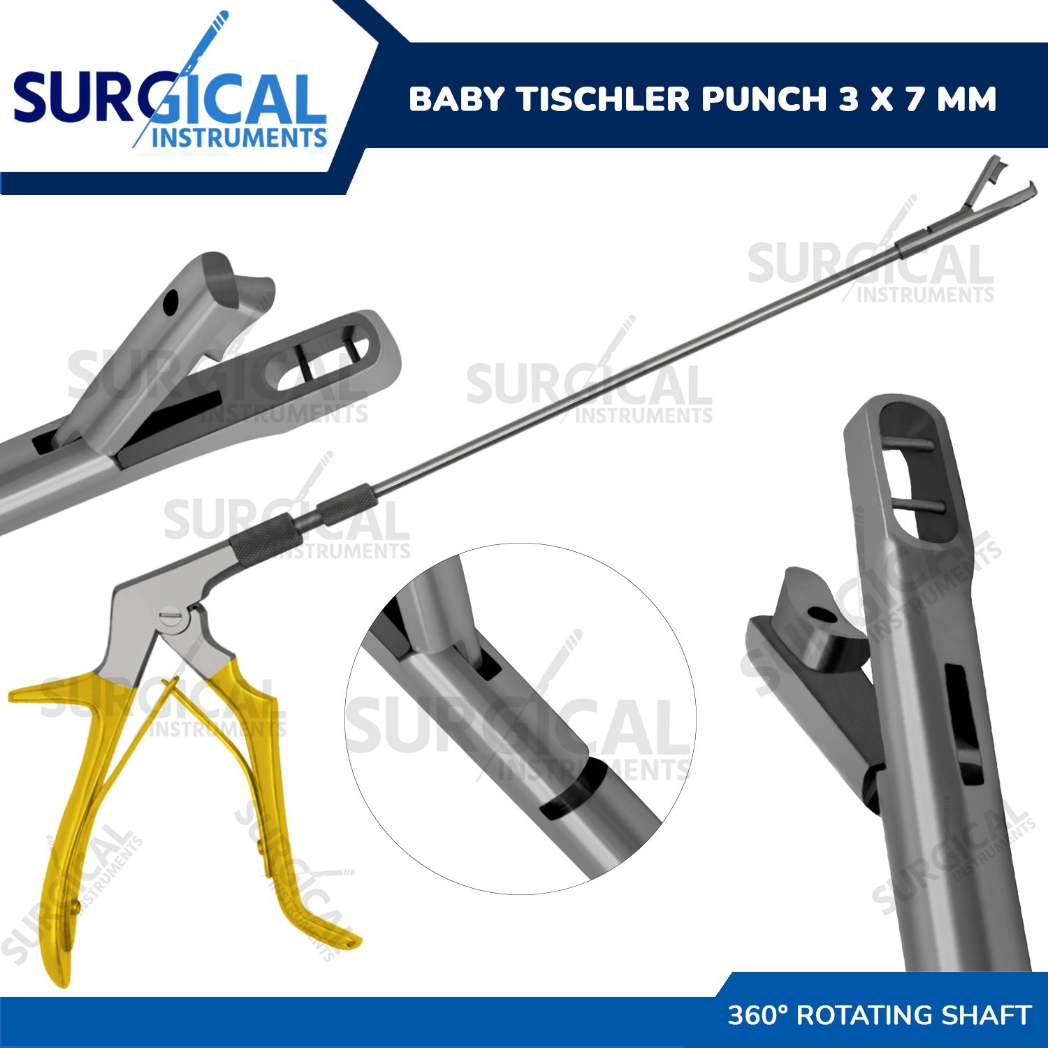 Baby Tischler Rotating Cervical Biopsy Punch Forceps 3x7mm Bite Tip Up