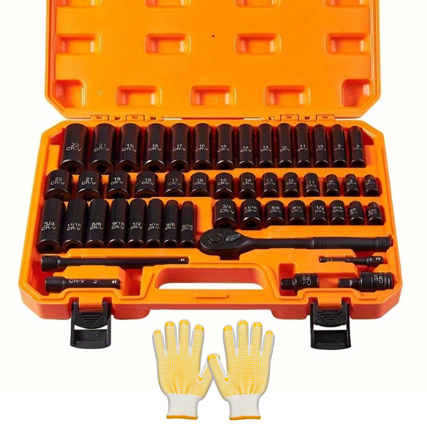 999/218/123/96/53/50 Pieces of Impact Socket Kit with Ratchet -3/8 Inch Drive