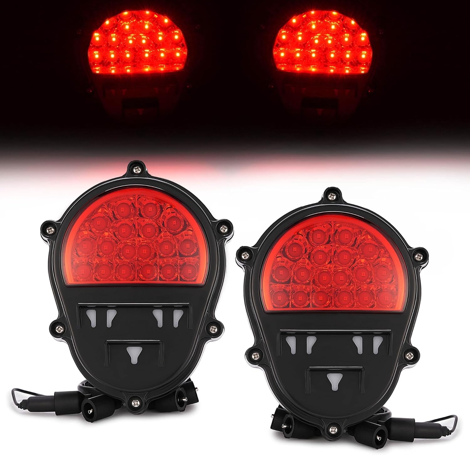  LED Pair Brake Light Compatible with Humvee M35 Red Lens Black Shell 2 Pcs