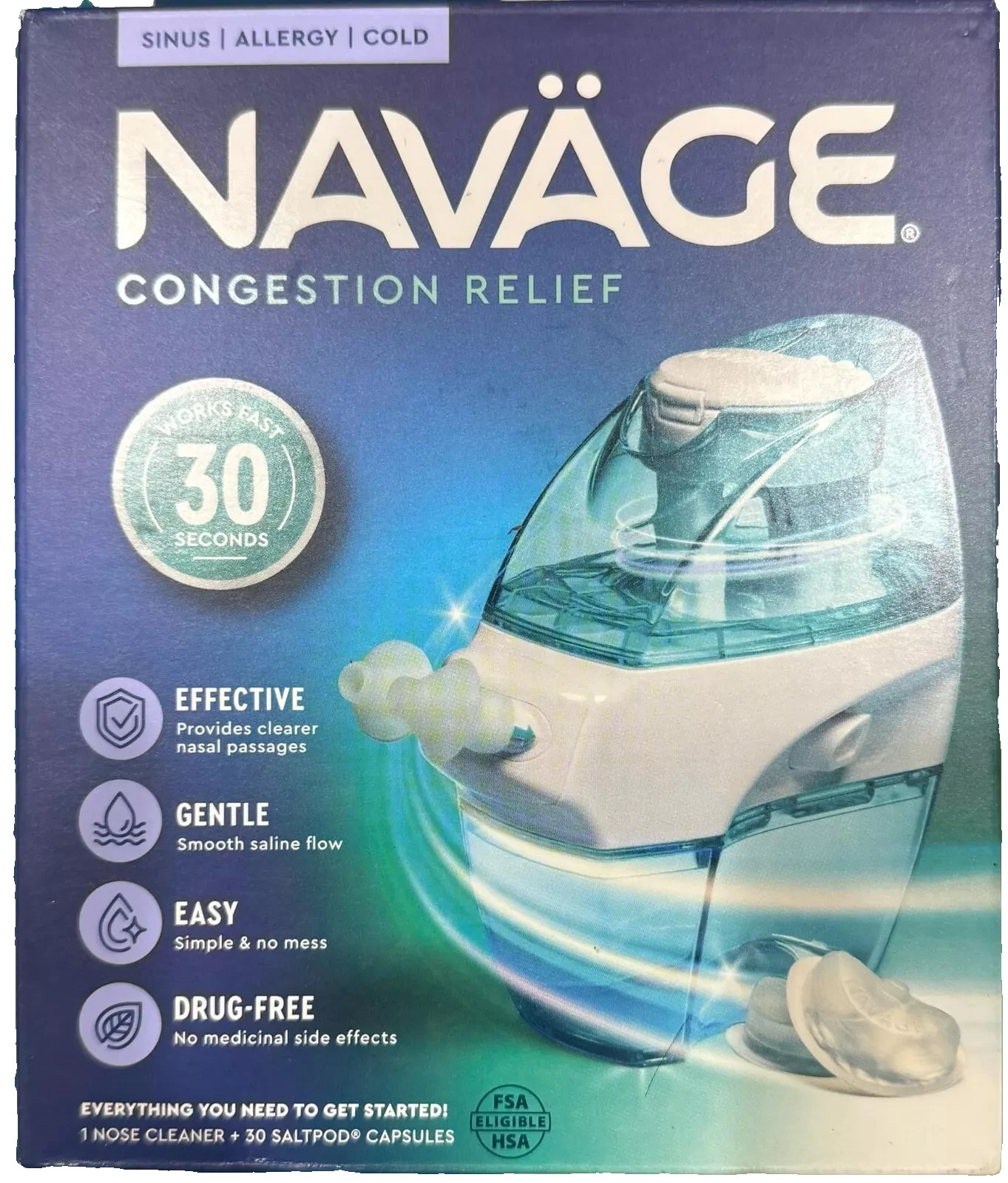 Navage Nasal Care Saline Irrigation Powered Suction W/ SaltPods NEW SHIPPINGG