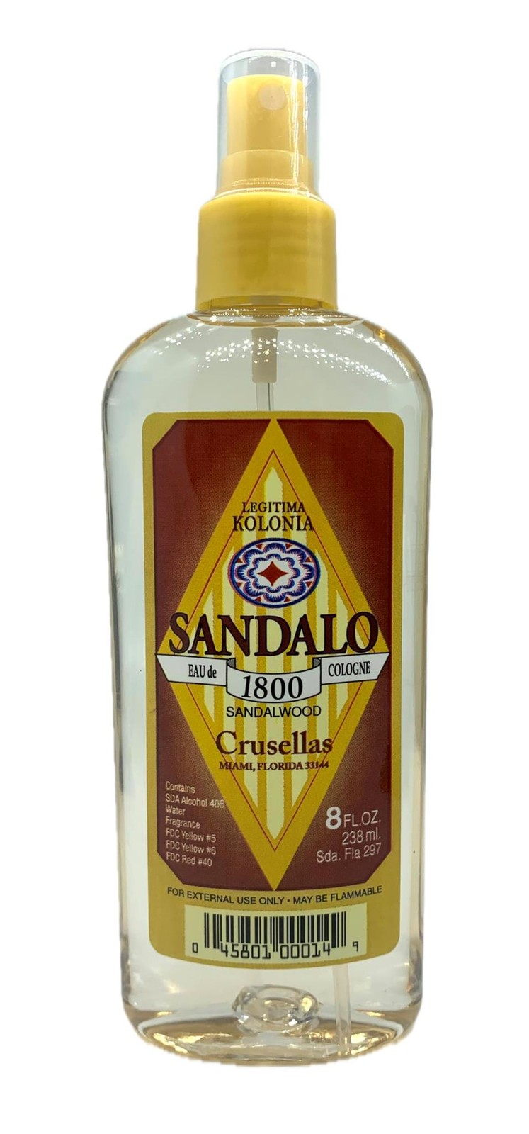 Crusellas Legitima Kolonia 1800 Sandalwood (Sandalo) Cologne Pump Spray 8 Fl. Oz