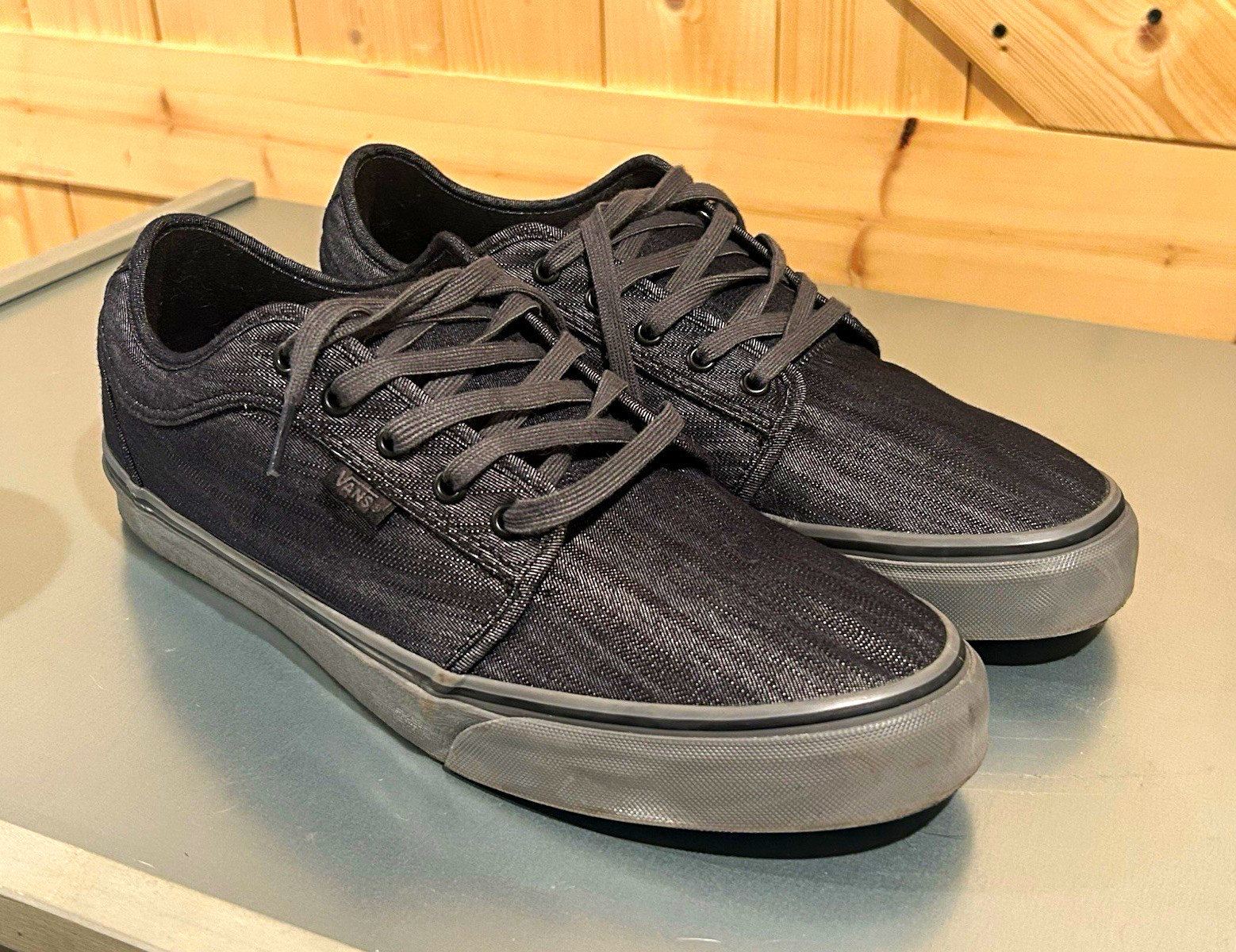 Vans Skate Chukka Low Black Denim Vans Skate Chukka Low Black Denim