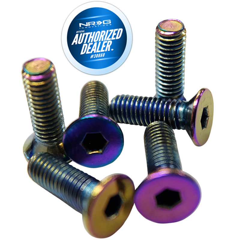 NEW NRG Conical Steering Wheel Screws 6-Piece + Allen Key NeoChrome SWS-100MC