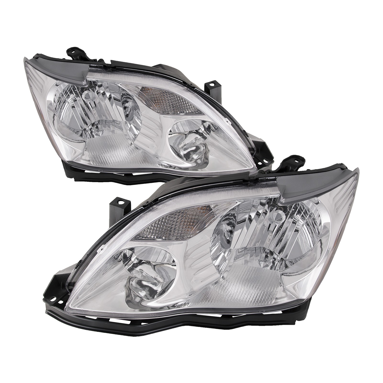 Fits 2005-2007 Toyota Avalon Halogen Chrome Headlights Left & Right Set