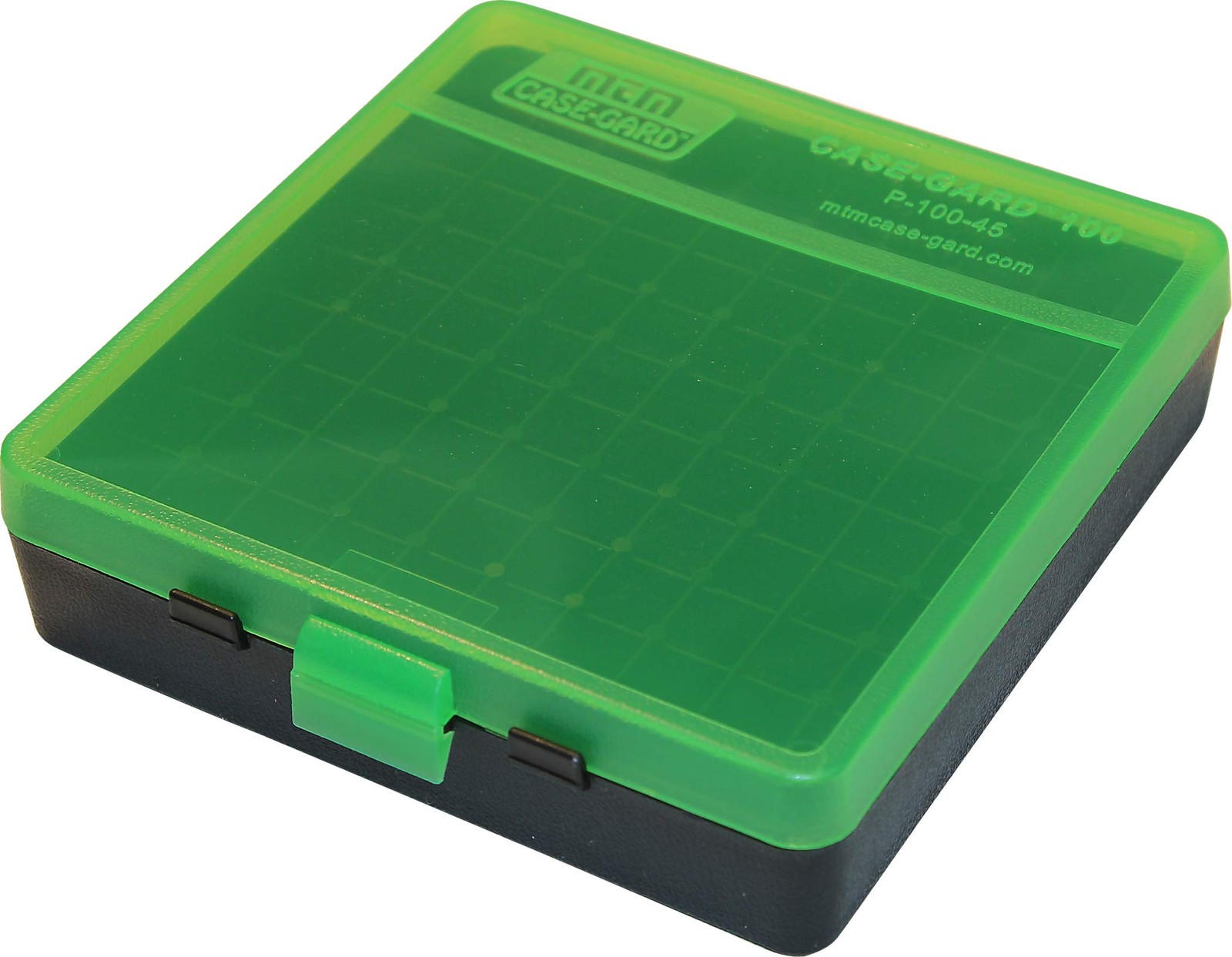 MTM Case-Gard P-100-9-16T Ammo Box, 100 Round 100 Round, Clear Green/Black