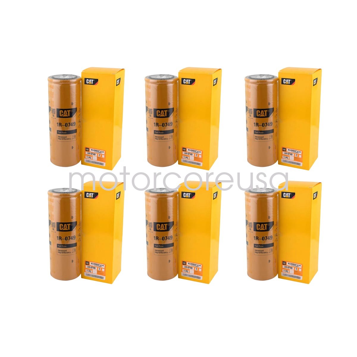 6 Pcs GENUINE CAT 1R-0749 Fuel Filter Advanced High Efficiency Fuel Filter New
