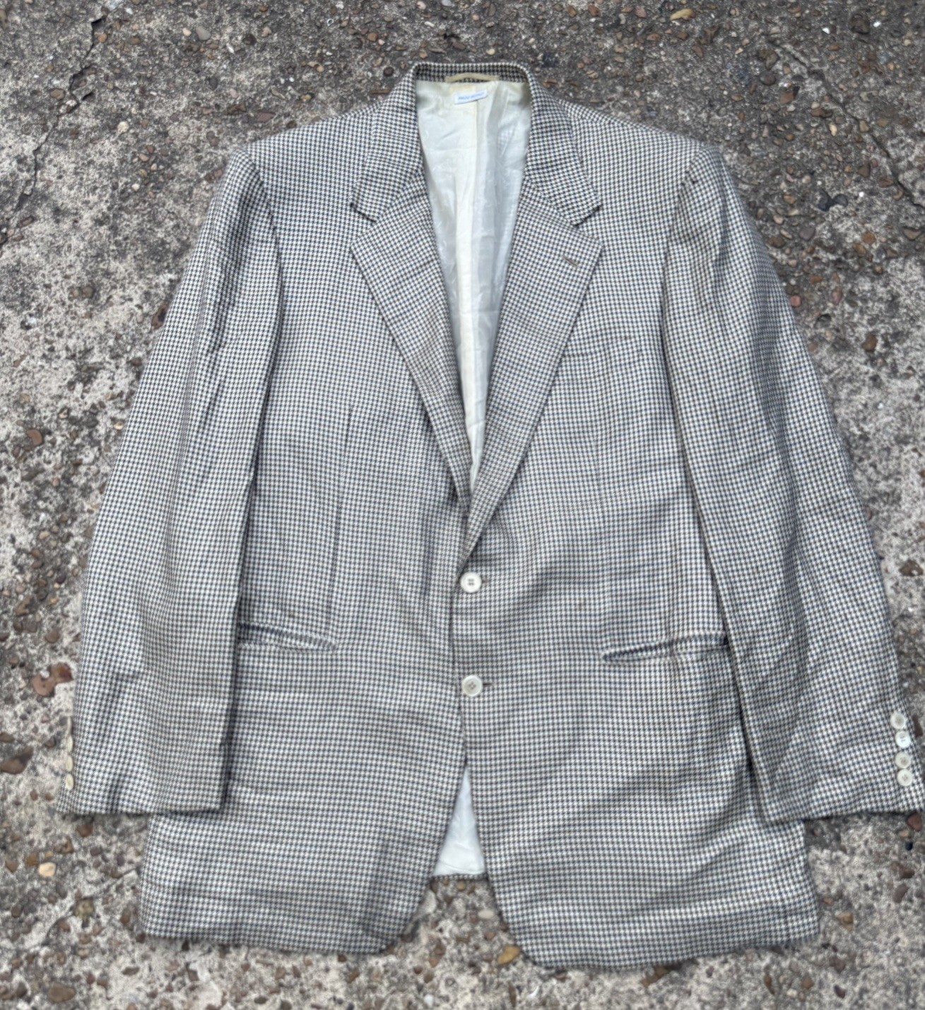 Vintage Brioni Men\'s Black/White Houndstooth Sport Coat Blazer Made In Italy 42R