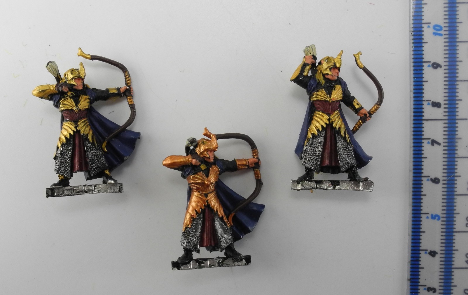3 GALADHRIM ARCHERS Metal Lord of the Ring\'s Good Haldir\'s Elf Elves Army PE3
