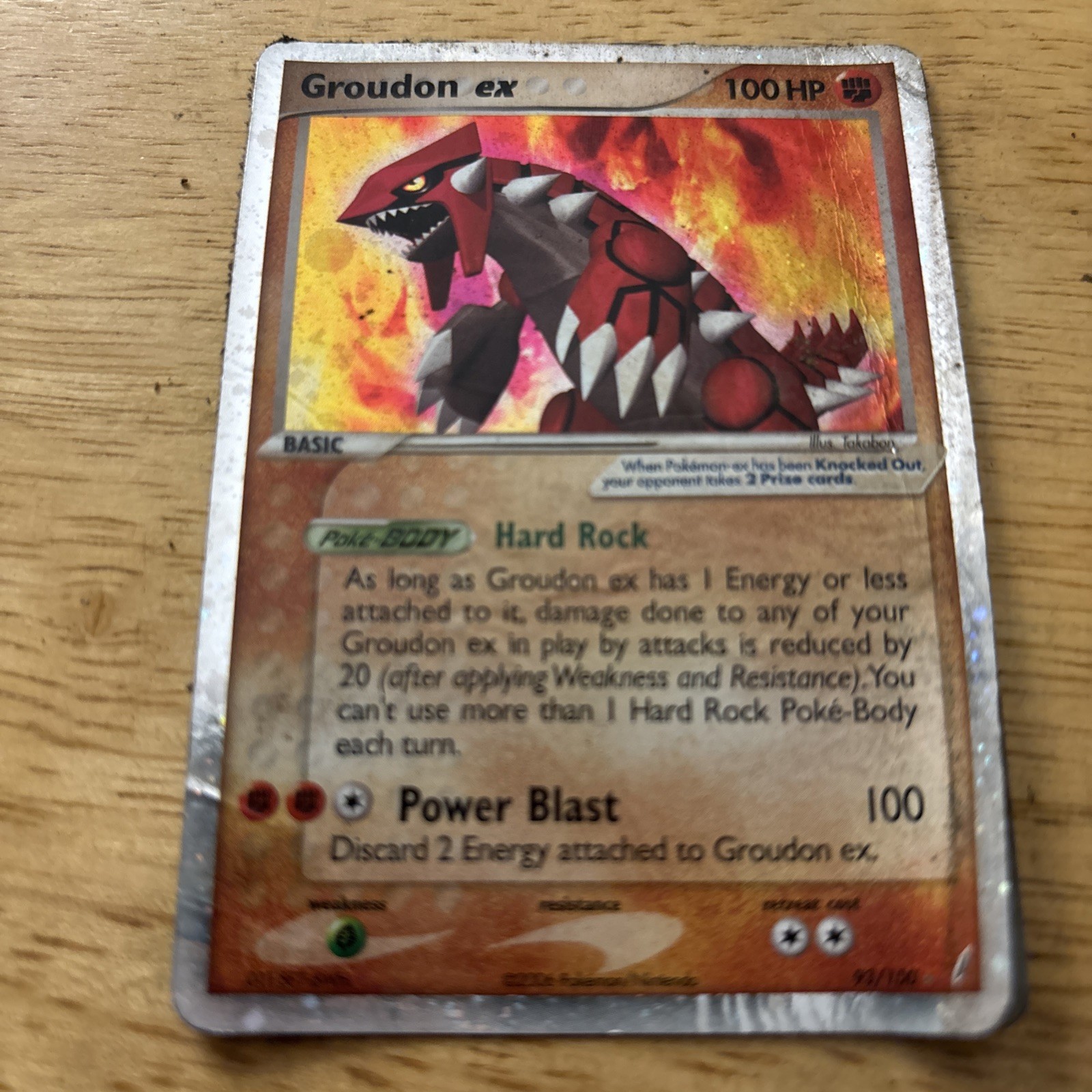 Pokémon TCG Groudon ex 93/100 EX Crystal Guardians U Rare Holo heavily damaged Pokémon TCG Groudon ex 93/100 EX Crystal Guardians U Rare Holo heavily damaged