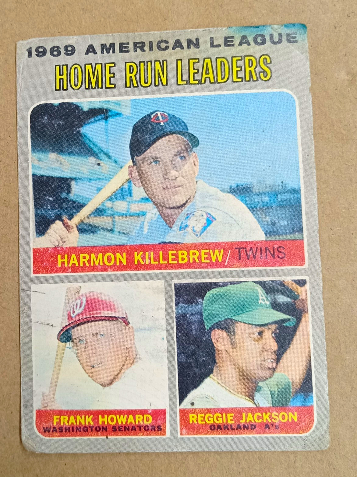 Topps 1969 Topps #66 AL Home Run Leaders League Leaders Killebrew Jackson