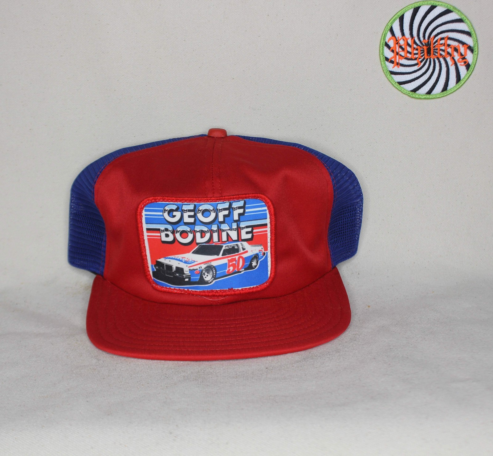 Vtg Geoff Bodine 50 Nascar Spectrum Furniture 80\'s Patch Trucker Hat