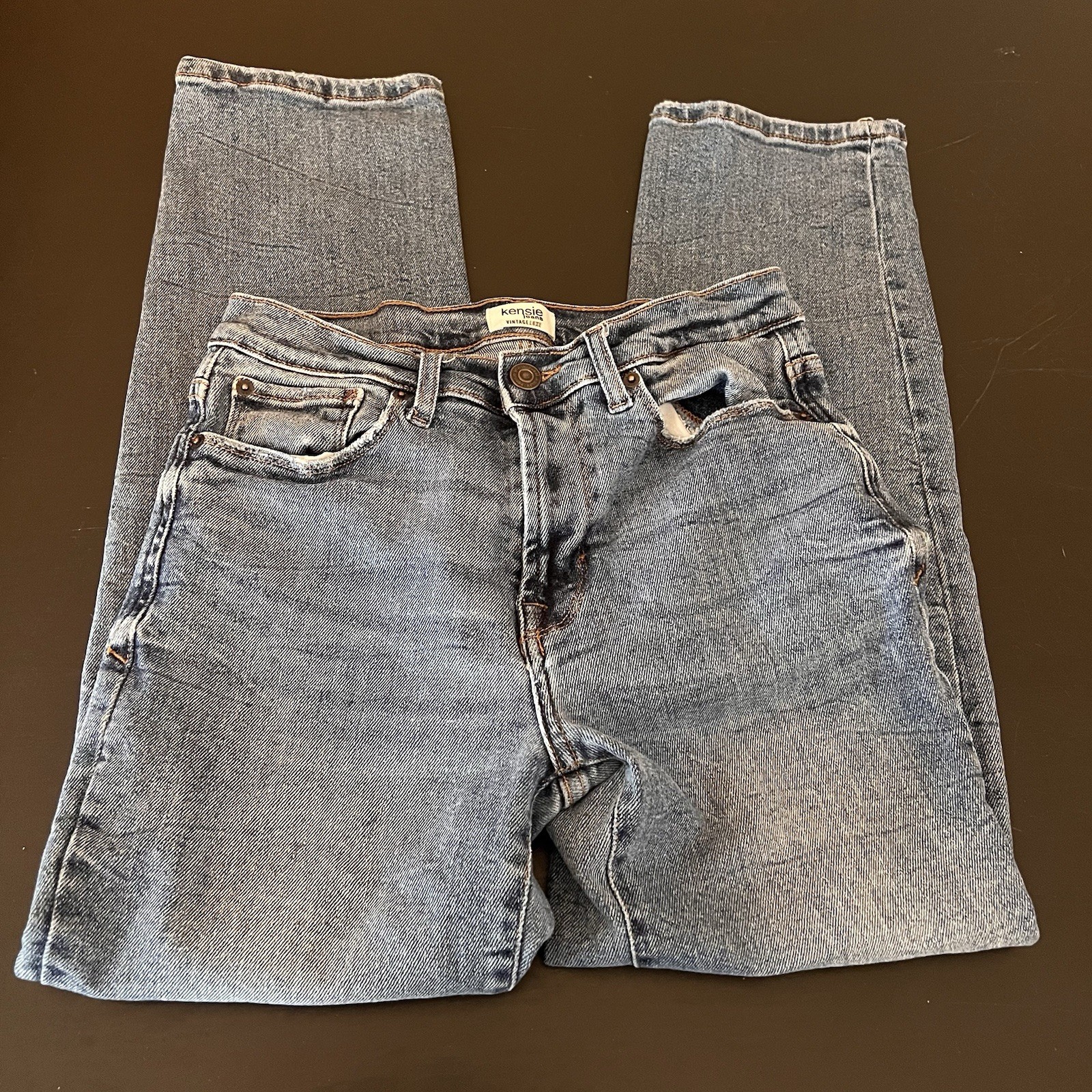 Kensie Jeans The Ella Luxe Straight High Rise Straight Leg Size 4/27 28 x 25.5