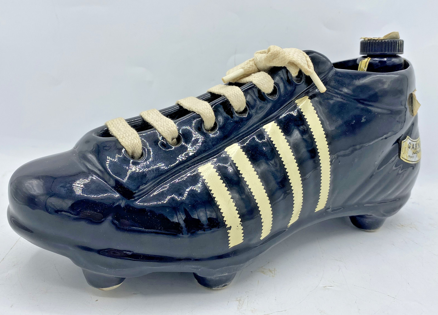 Vintage italian ceramic bottle 1978 soccer shoe world cup