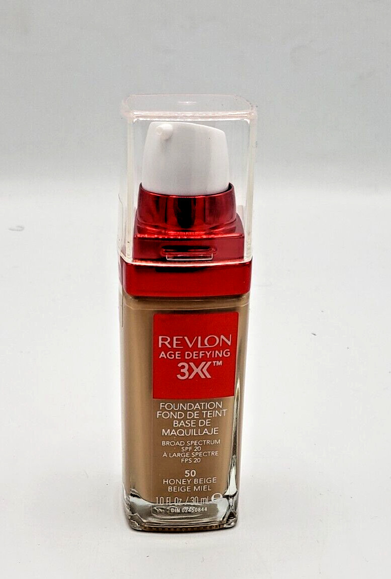 NEW REVLON AGE DEFYING 3X Foundation- 50 HONEY BEIGE