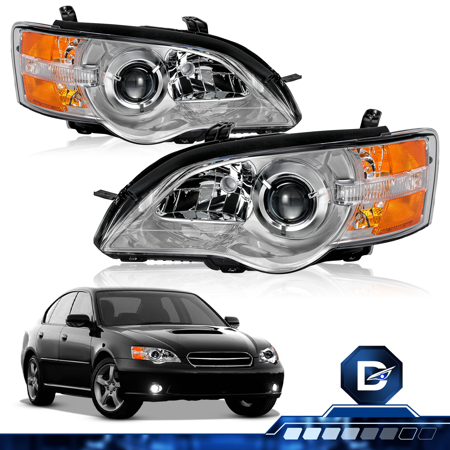 DriveForge For 2005-2007 Subaru Legacy/Outback Halogen Headlights Left+Right