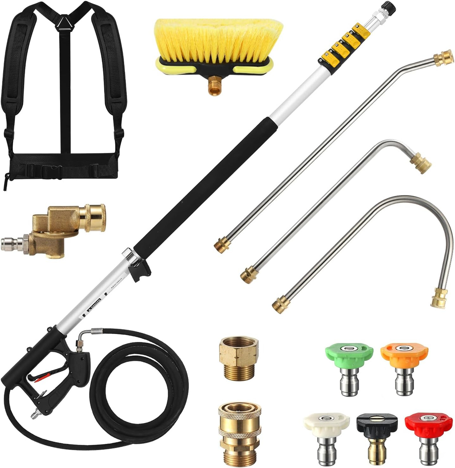 24 FT Telescoping Pressure Washer Wand with Pressure Washer Extension Wand