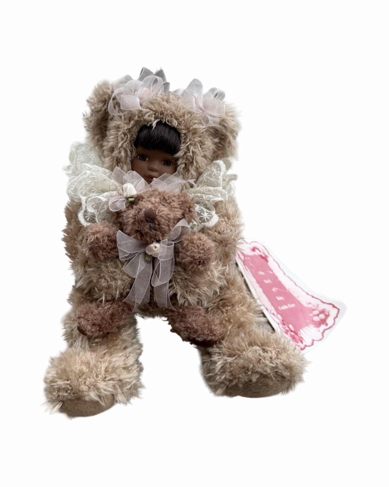 Vintage 1991 Cuddle-Kins Bear Doll Porcelain Face attached bear Renee Tompkins Vintage 1991 Cuddle-Kins Bear Doll Porcelain Face attached bear Renee Tompkins