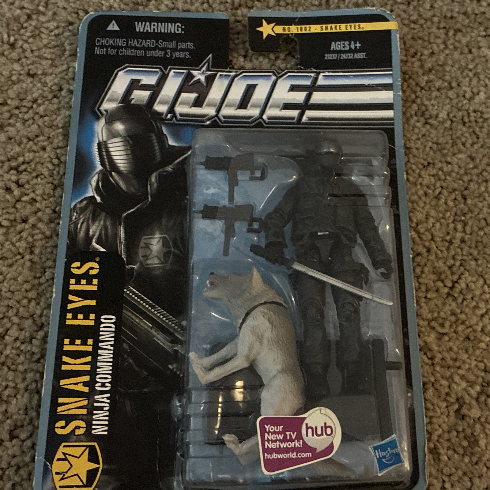 Hasbro G.I. Joe Snake Eyes ninja commando action figure w/ Timber wolf sword gun