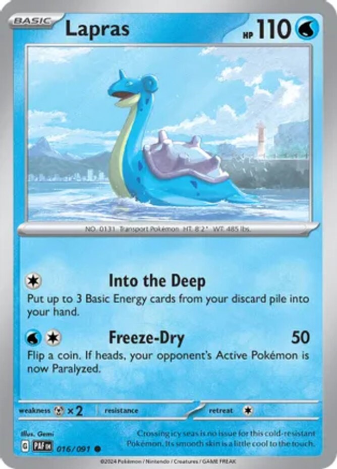 Lapras - 016/091 - Common (Near Mint) Paldean Fates - Water Pokémon