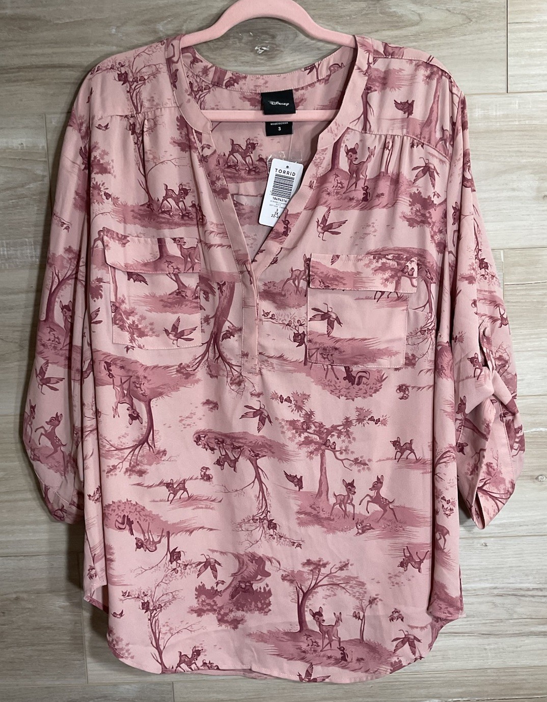 NEW Torrid Disney Bambi print Top Women Plus Size 3X Harper Pullover