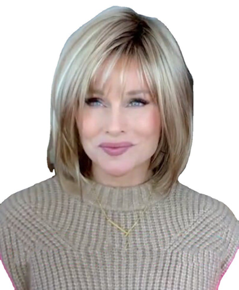 Women\'s Short Straight Hair Mixed Color Machine Chemical Fiber Wig