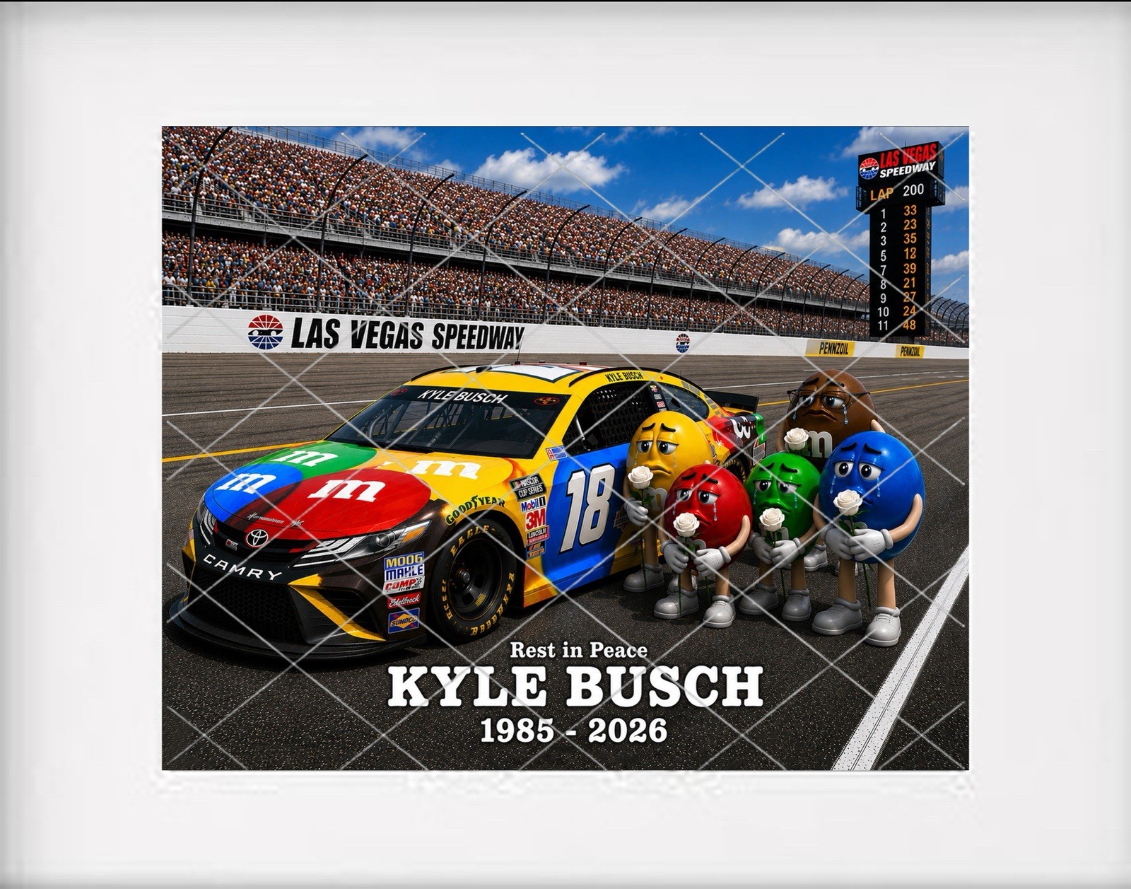 KYLE BUSCH - NASCAR  Legend Memorial - 8x10 Photo