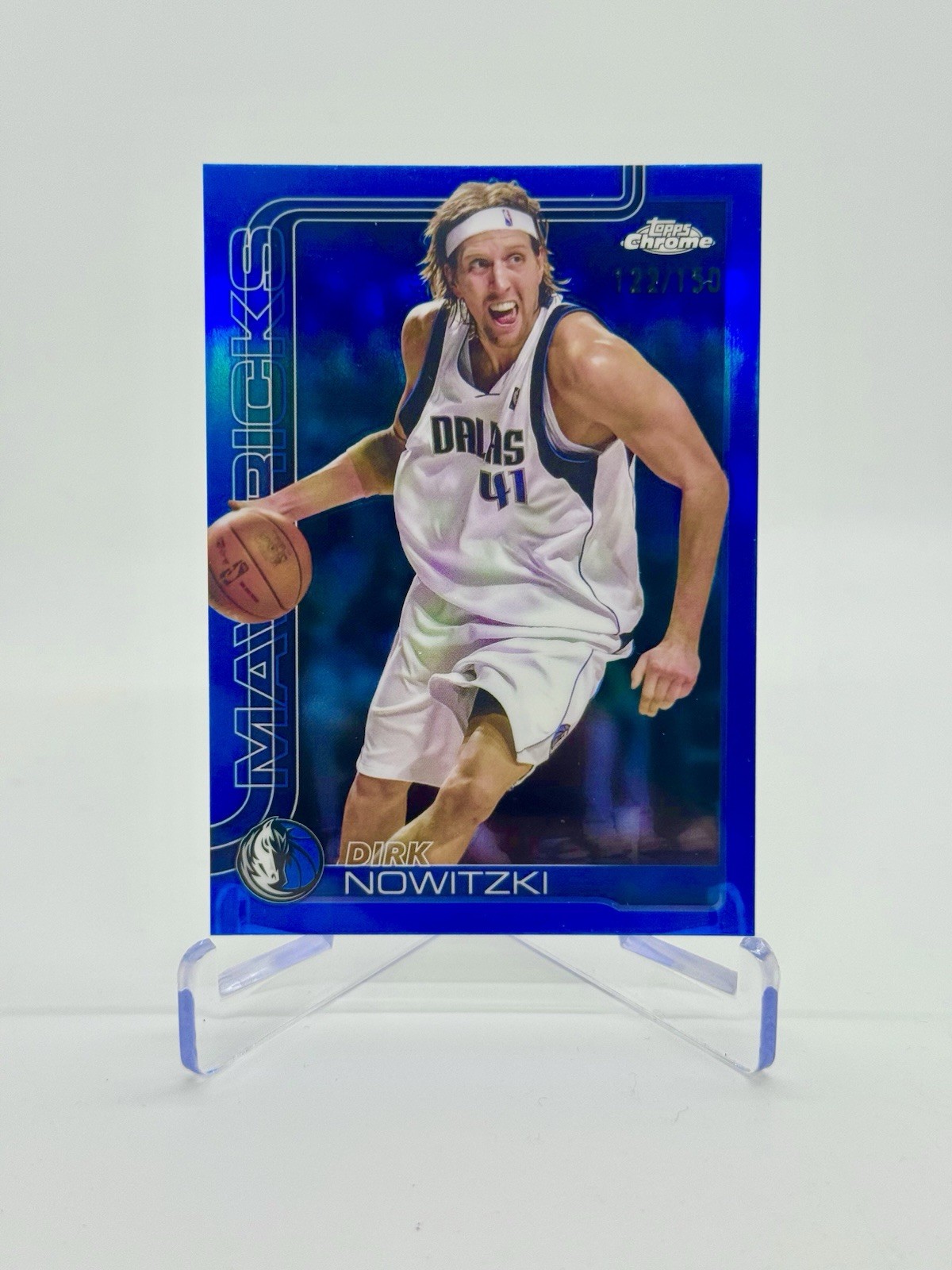 DIRK NOWITZKI 2025-26 TOPPS CHROME TRUE BLUE REFRACTOR /150 #146 - MAVERICKS