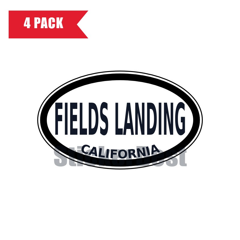 California Fields Landing Oval Sticker 4 Pack 3x2 Inch