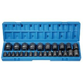 26-Piece 1/2 in. Drive 12-Point Metric Standard  Socket Set 1726M GREY PNEUMATIC