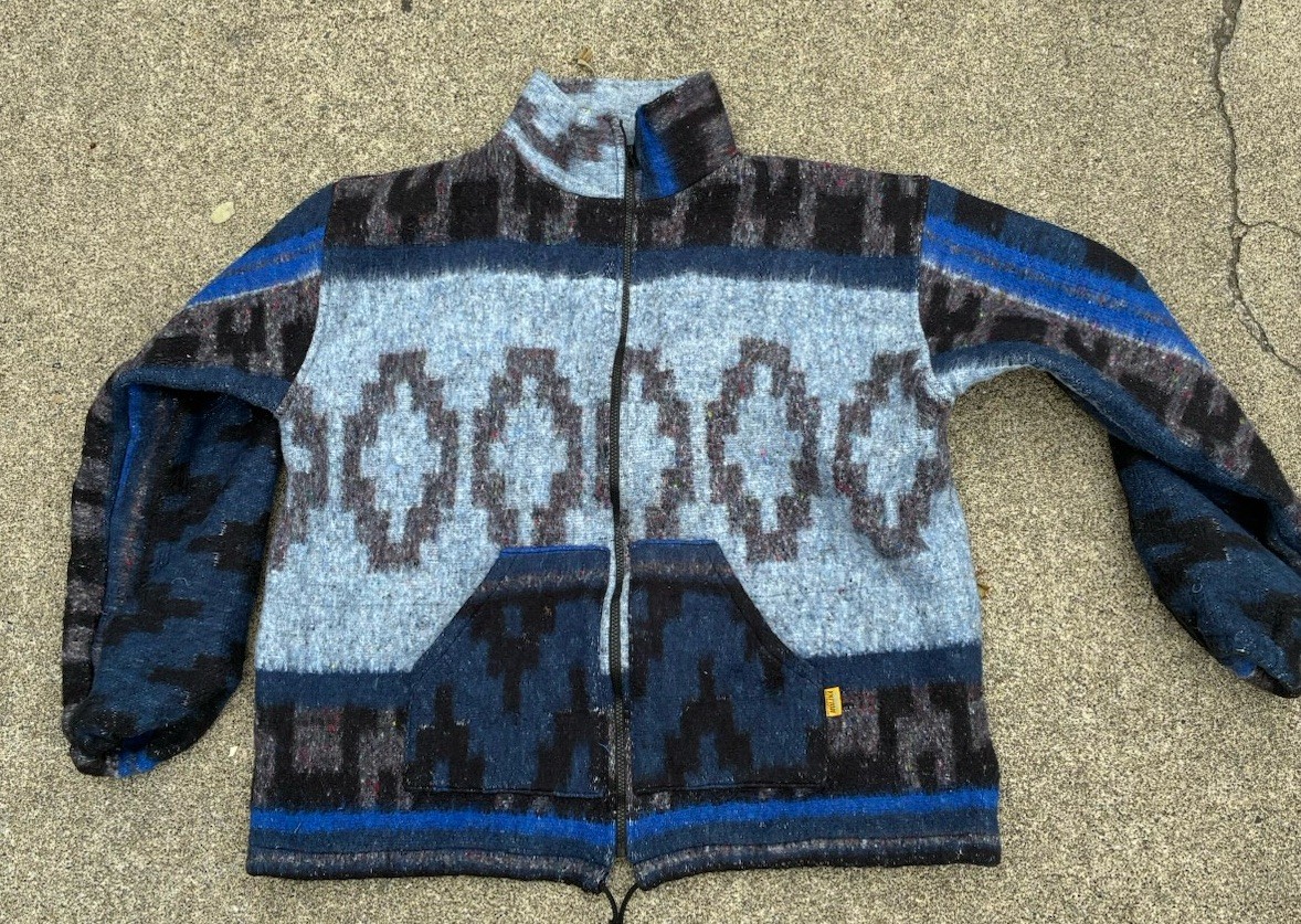 Vtg Molina Artesanias MR Jacket Molina Indian Drawin Made In Mexico Size Large Vtg Molina Artesanias MR Jacket Molina Indian Drawin Made In Mexico Size Large