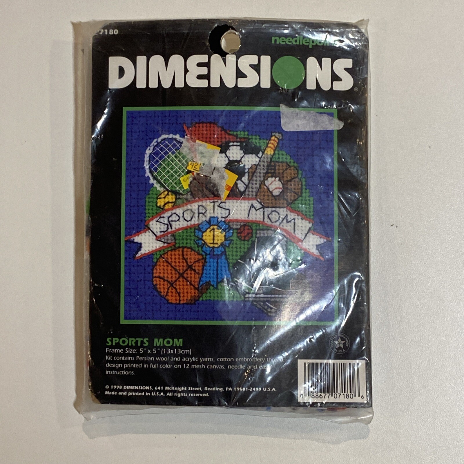 NEW Dimensions SPORTS MOM Needlepoint Kit 5\ NEW Dimensions SPORTS MOM Needlepoint Kit 5\
