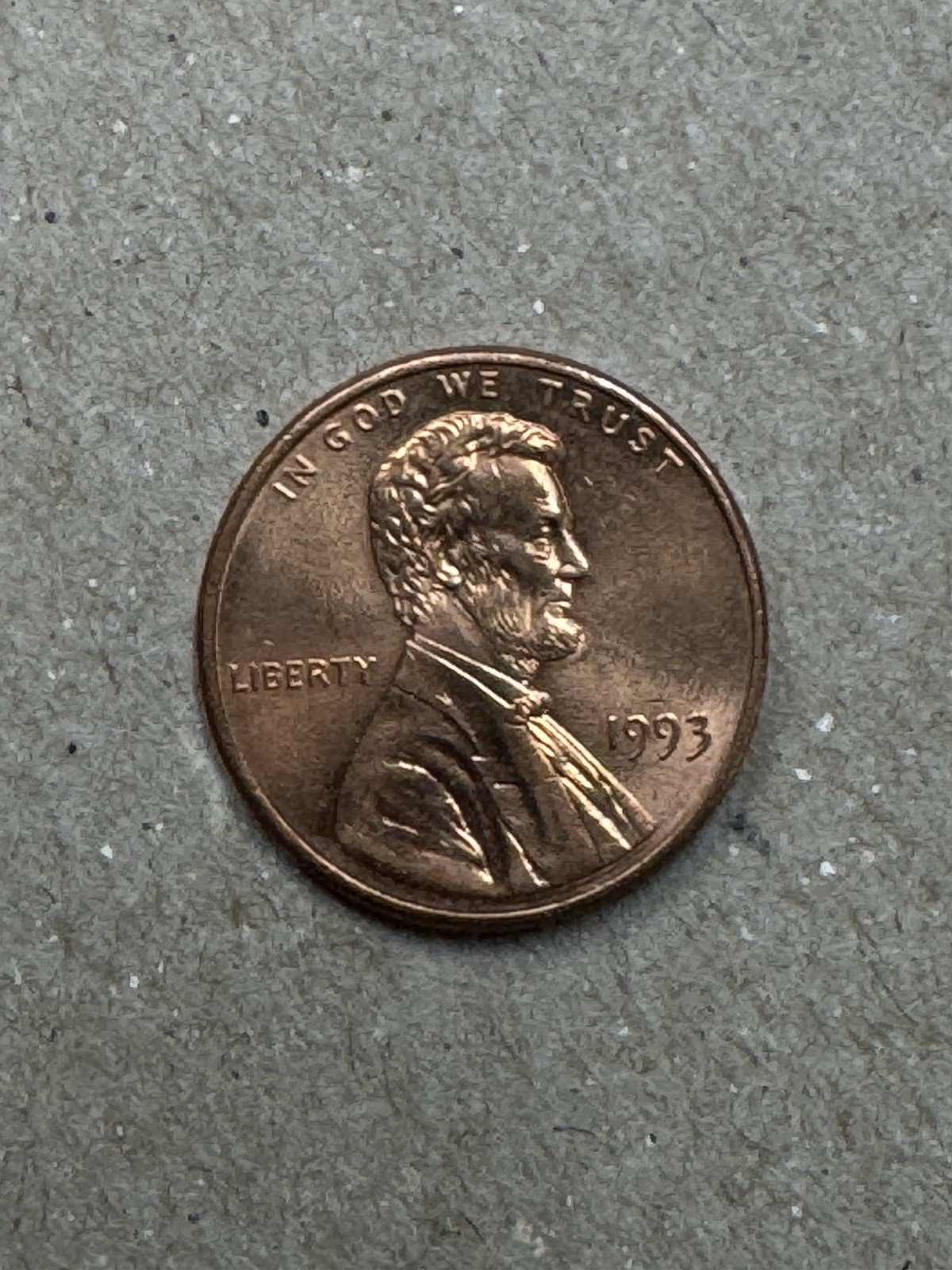 1993 Lincoln Penny Close Am No Mint Mark In Circulated Condition