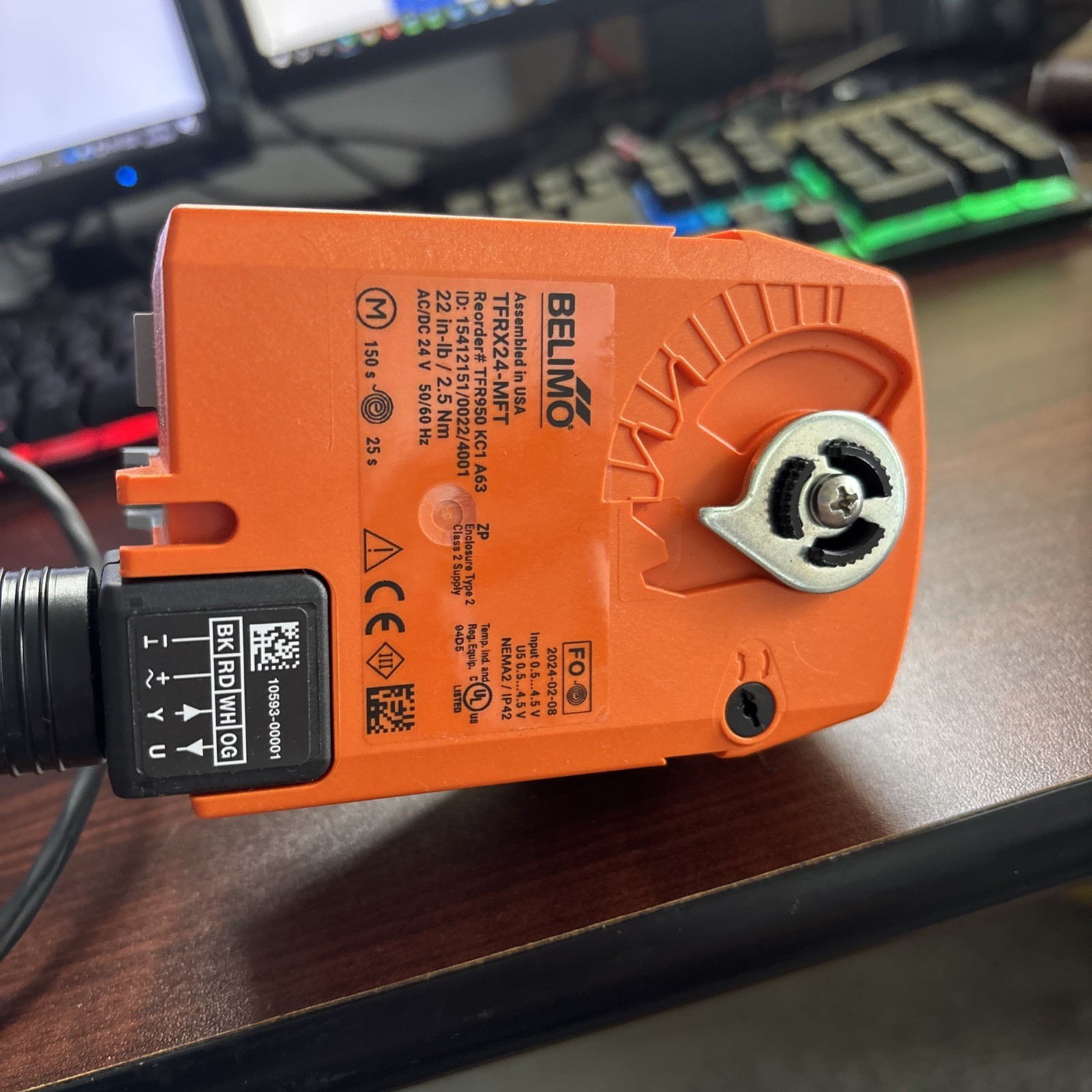 Belimo TFRX24-MFT Configurable Valve Actuator, Spring Return, AC/DC 24V, 2...10V