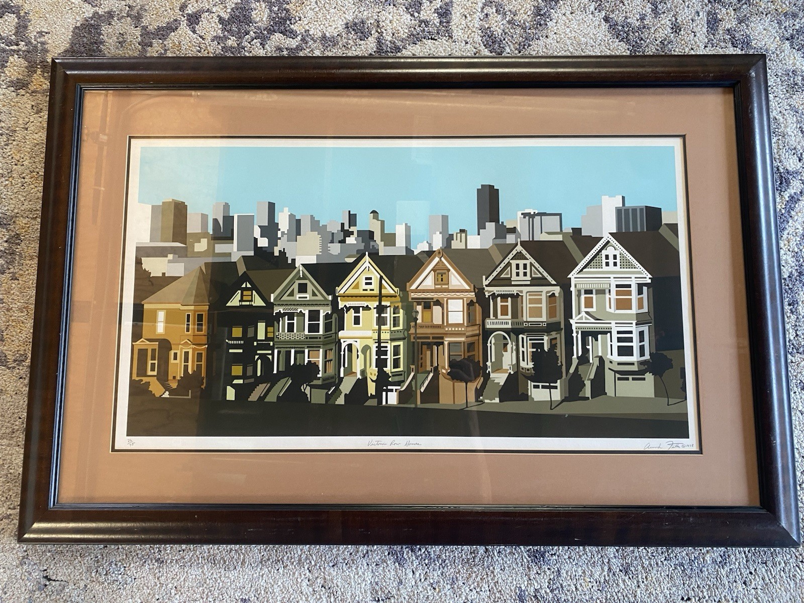 Armond Fields Victorian Row Houses Signed Numbered Serigraph Painted Ladies Art Armond Fields Victorian Row Houses Signed Numbered Serigraph Painted Ladies Art