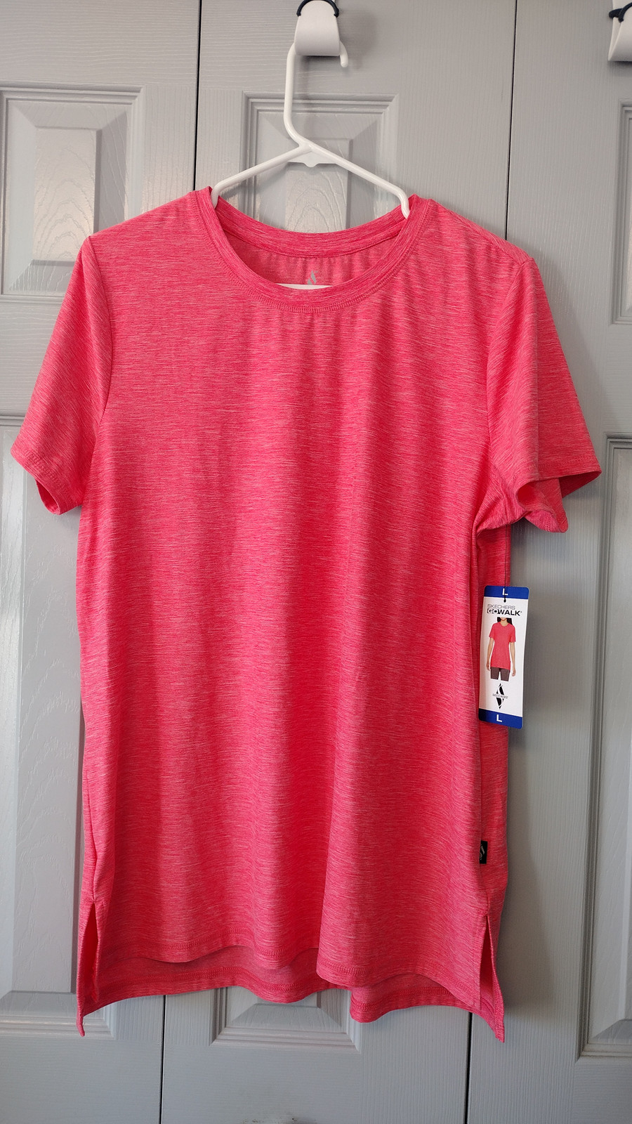 Skechers GoWalk Women\'s Tunic Shirt Short Sleeve – Large - Coral