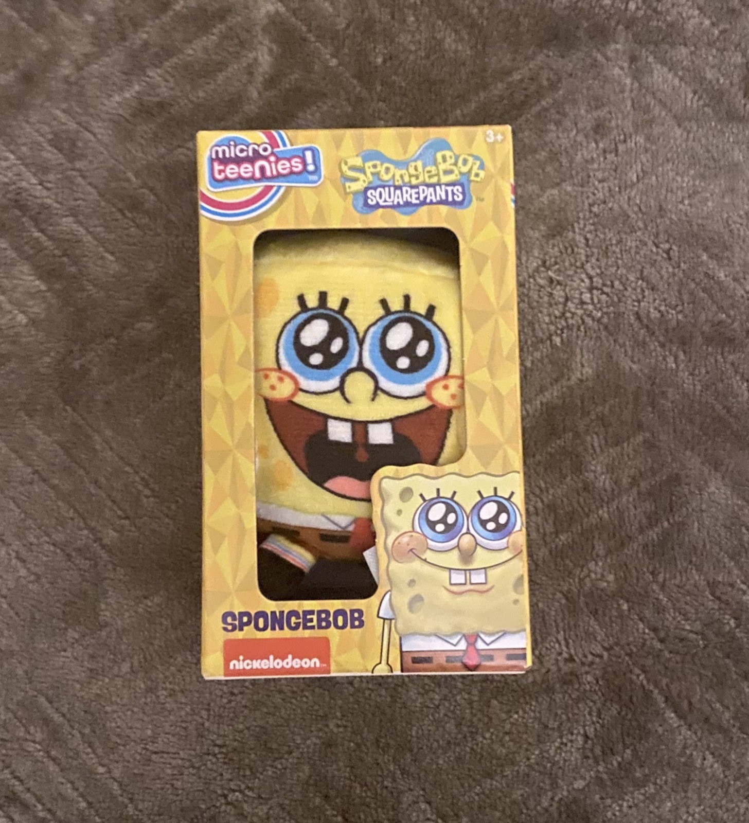 NEW - Hard to Find SpongeBob SquarePants Smiling Black Eyes Micro Teenies Plush