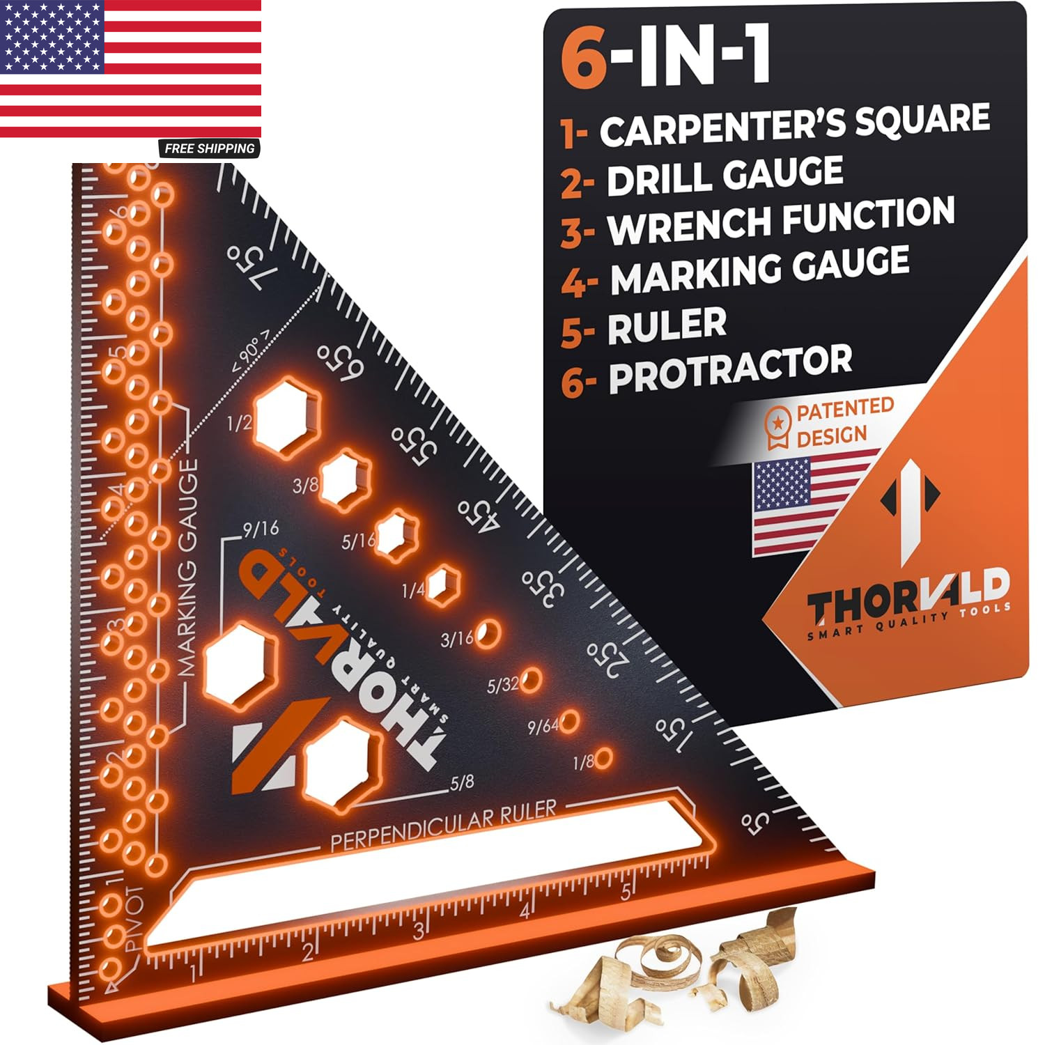 6-In-1 Carpenter Square 7 Inch (1/16
