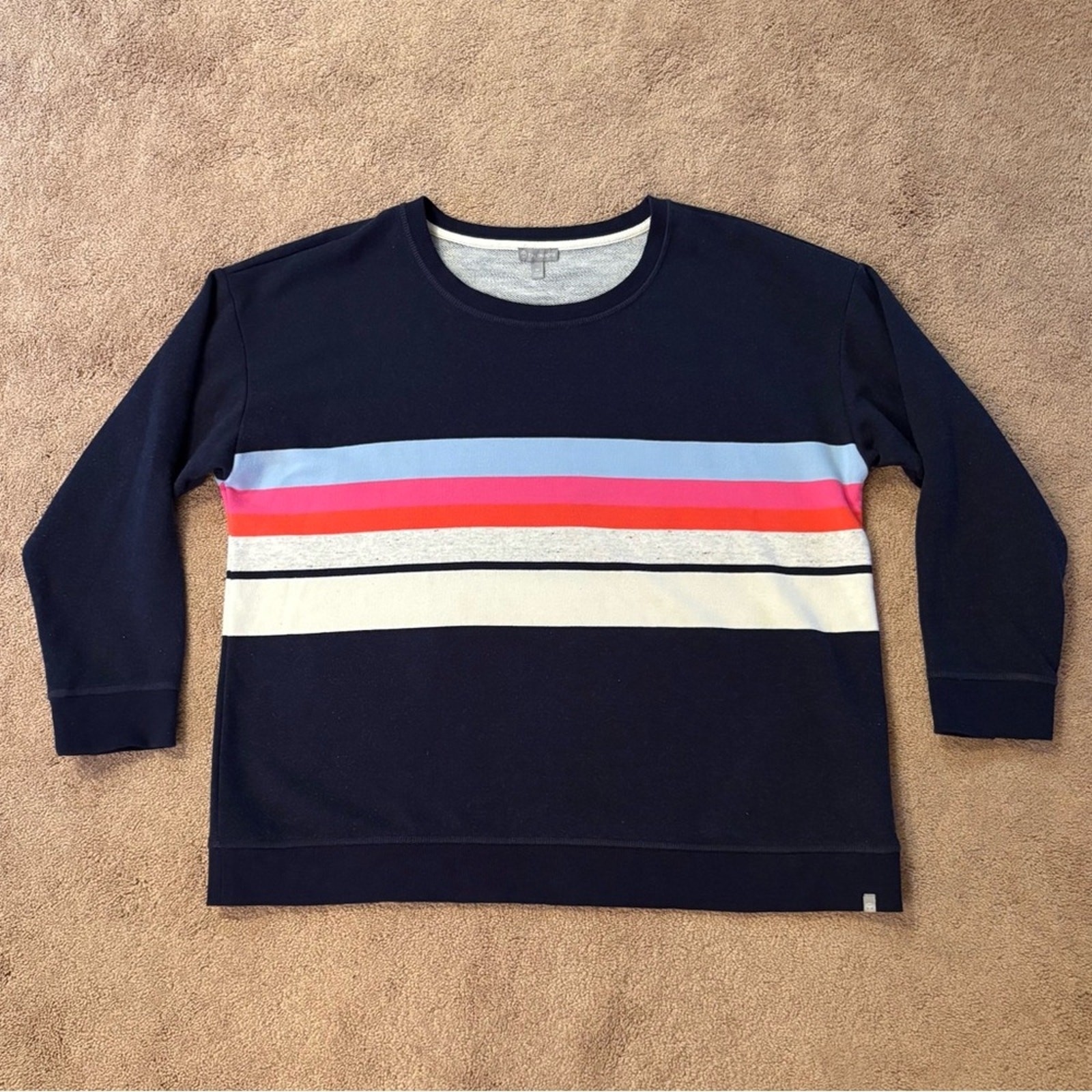 T by Talbots Multicolor Striped Sweatshirt