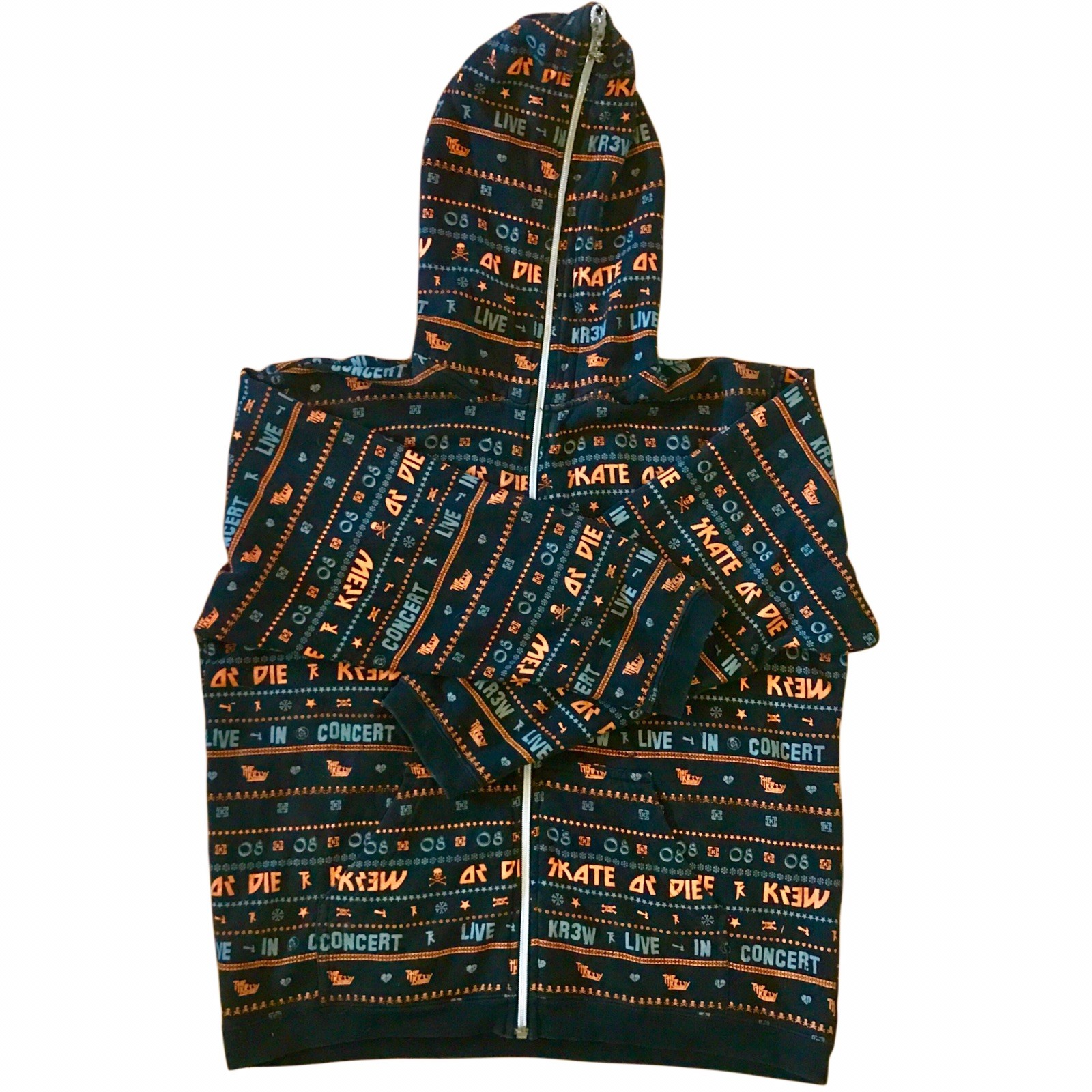 Krew TK Men’s Live In Concert Hoddie Full Zip Sweatshirt Size L