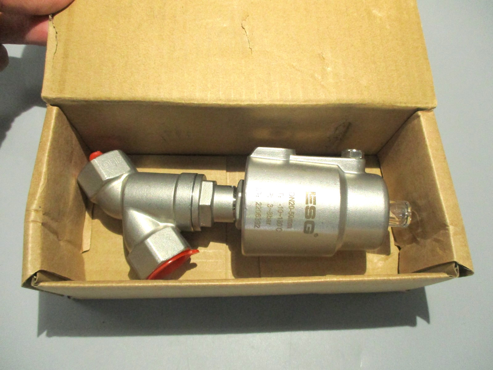 NEW ESG DN20-50MM PNEUMATIC ANGLE SET VALVE 10-180° 3-8 BAR NEW ESG DN20-50MM PNEUMATIC ANGLE SET VALVE 10-180° 3-8 BAR