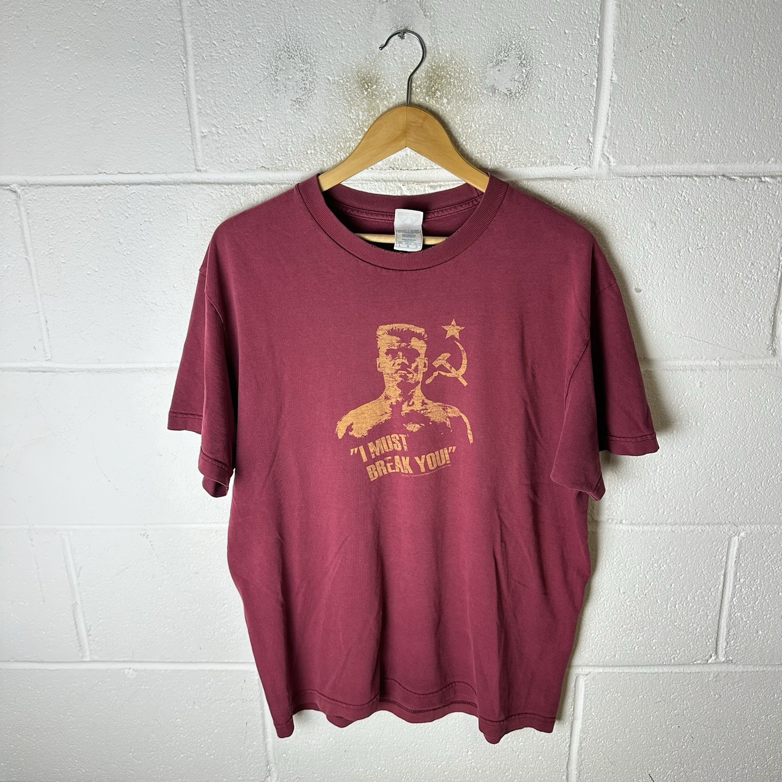 Vintage Rocky Shirt Mens Large Red 2005 IV Ivan Drago Boxing Movie Stallone Y2K