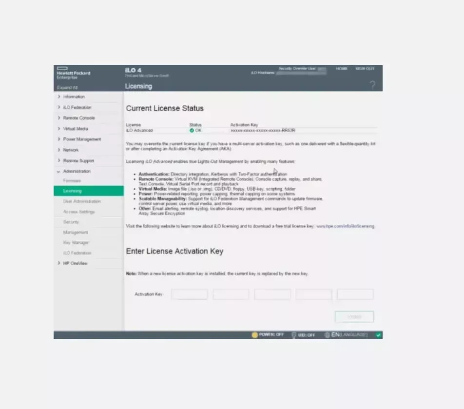 Lifetime Advanced License key 512485-B21 HPE iLO 2/iLO 3/iLO4/iLO5 Fast Shipping