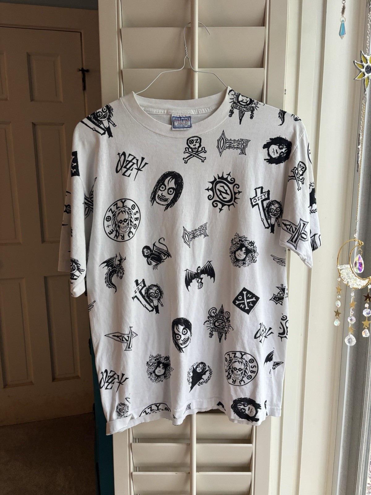 vintage 1994 Ozzy Osbourne all-over print white t-shirt featuring