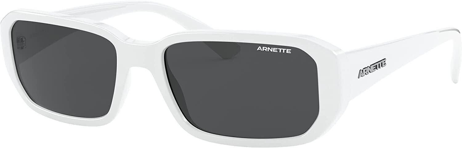 ARNETTE Men\'s AN4265 262487 55mm Gringo Rectangular Sunglasses, White/Grey